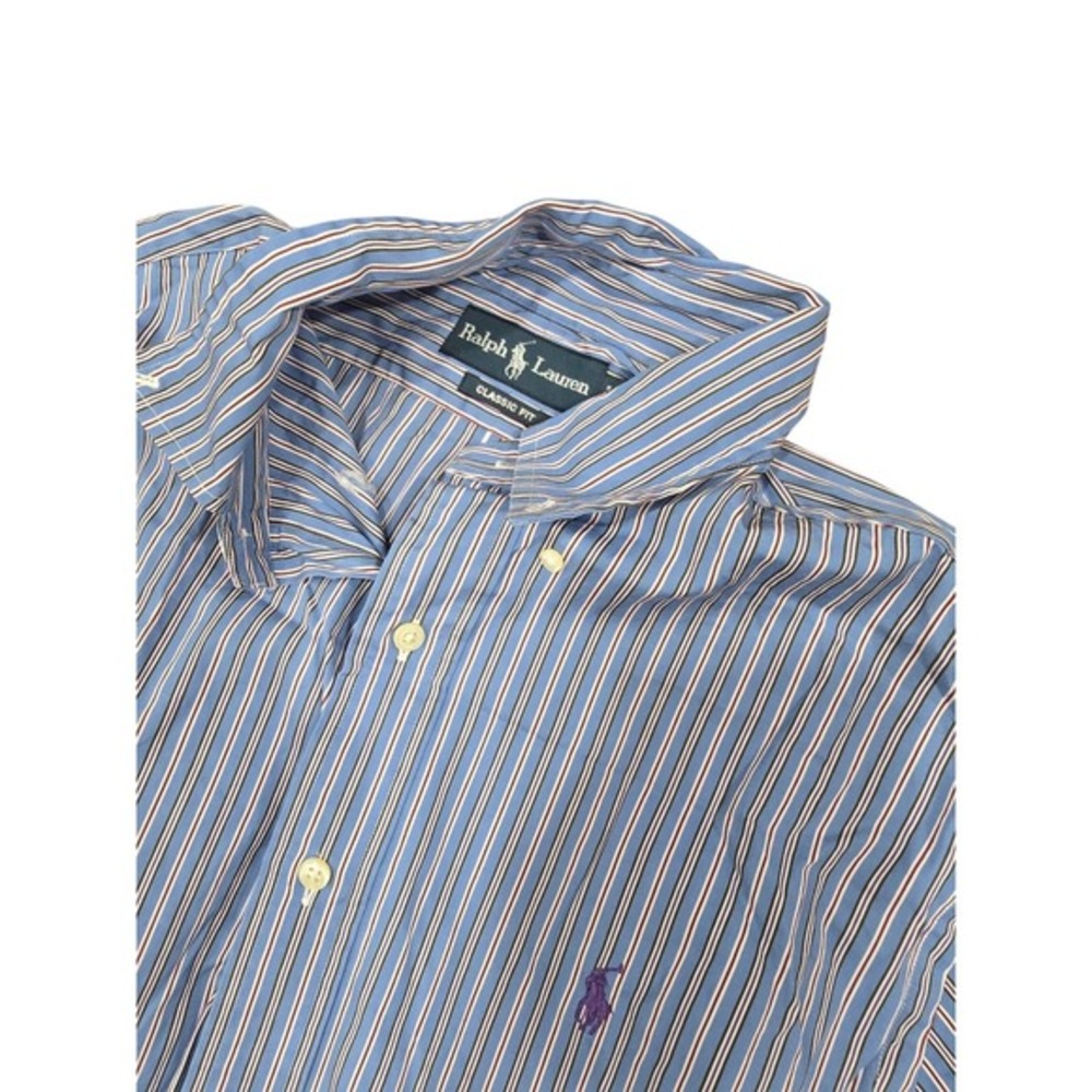 Ralph Lauren Classic Fit Striped Button Down Shirt Mens Size 16 32/33